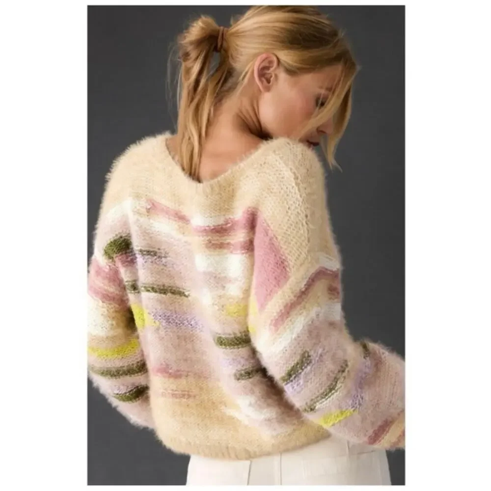 Pilcro Multicolor Fuzzy Sweater - Picture 2 of 13
